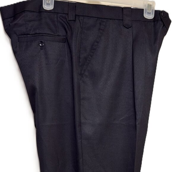Michael Irvin #88- 44 x 34 Shinny Black 100% Polyester Pleated Men's Dress Pants - Picture 7 of 11